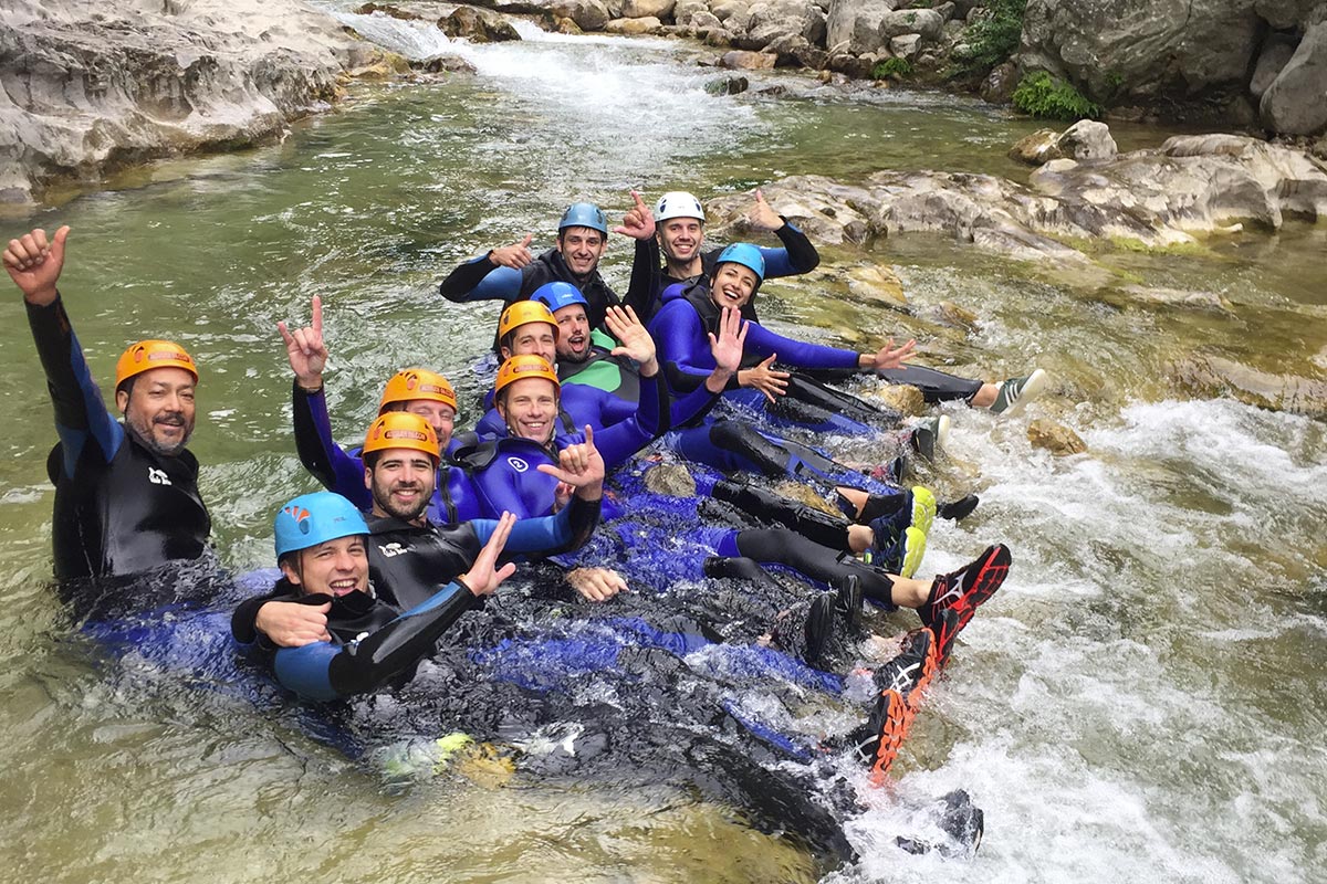 Canyoning team building Nice Côte d'Azur